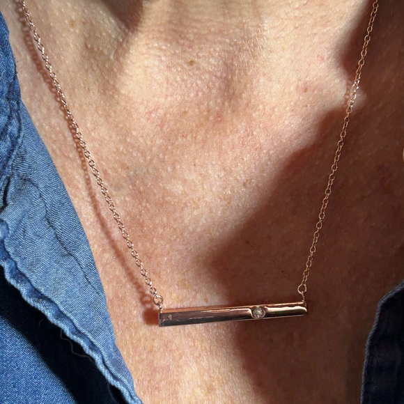 Gold Bar Pendant Necklace - Picture 3 of 5